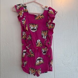 Cat & Jack Playful Tiger Print Romper with Ruffles